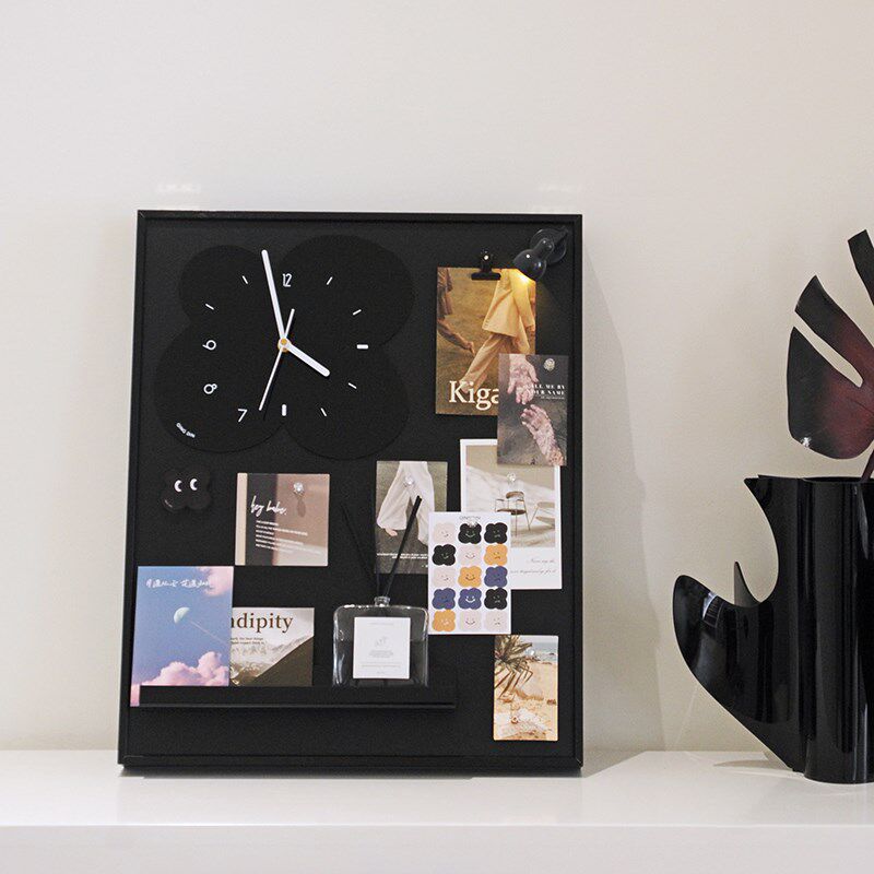 电表箱装饰d画2024高级感带钟表新款竖版磁吸电箱遮挡奶油风免打