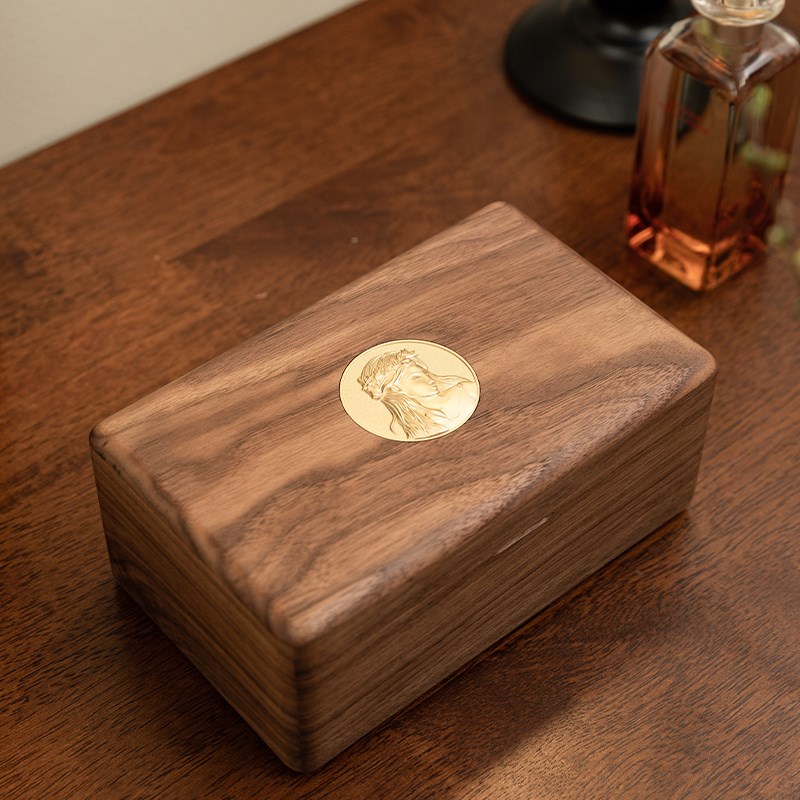 实木质首饰盒收纳盒便携式双层y大容量戒指项链耳环珠宝盒新婚礼