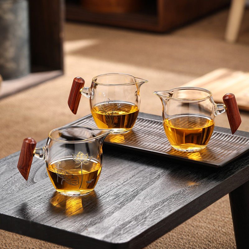 加厚耐热木把玻h璃公道杯功夫茶过滤分茶器茶漏一体套装茶具零配,餐饮具,公道杯,淘宝优惠券,粉丝福利购,淘宝优惠卷