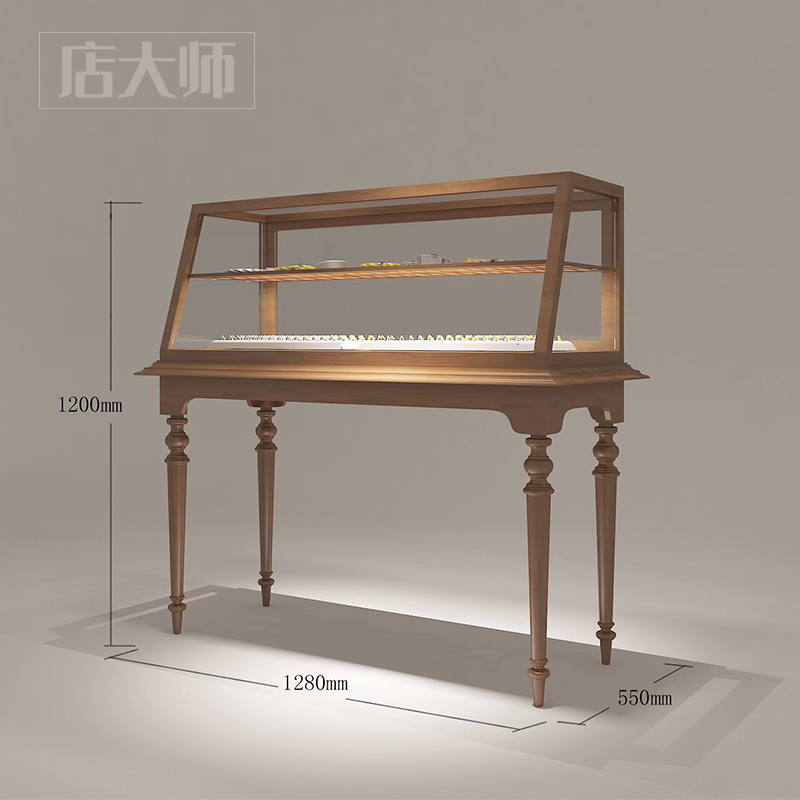 珠宝展示柜台饰品店玉器首饰中古展柜眼镜店博物馆.翡翠玻璃柜