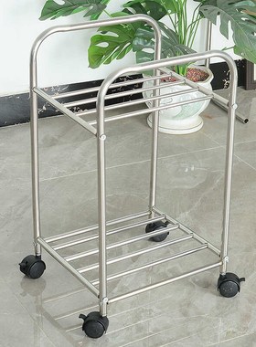 不锈钢带轮脸盆架kins风简约置地式客厅边几角几浴室厨房收纳架子
