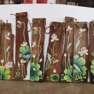 风化木挂画人物招牌匾茶道手绘木板画漆画壁画壁S饰创意特色装饰