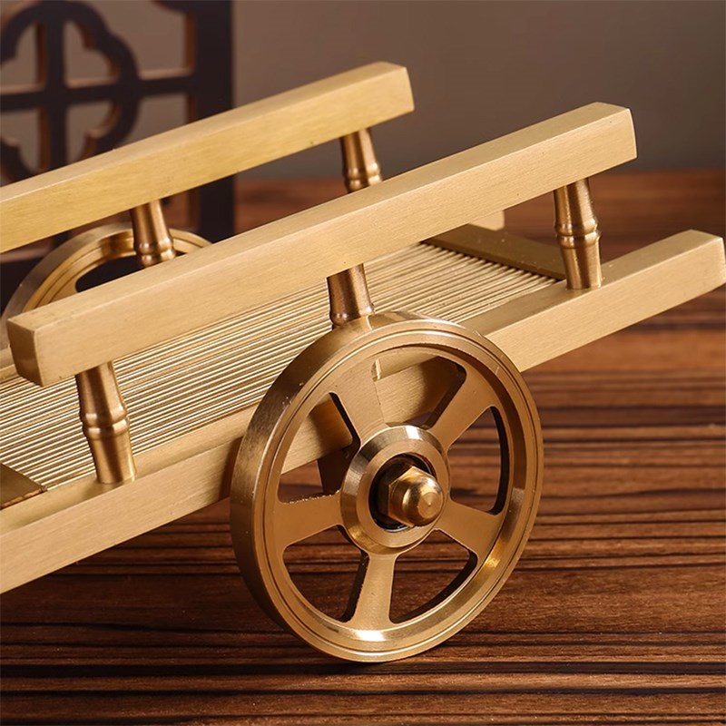 全铜手推车满载而归板q车居室玄关办公室摆件五谷丰登创意铜工艺