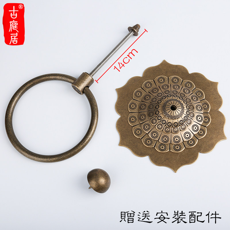 特价仿古纯铜中i式木门拉手铜配件金属拉环复古实木大门实心铜拉