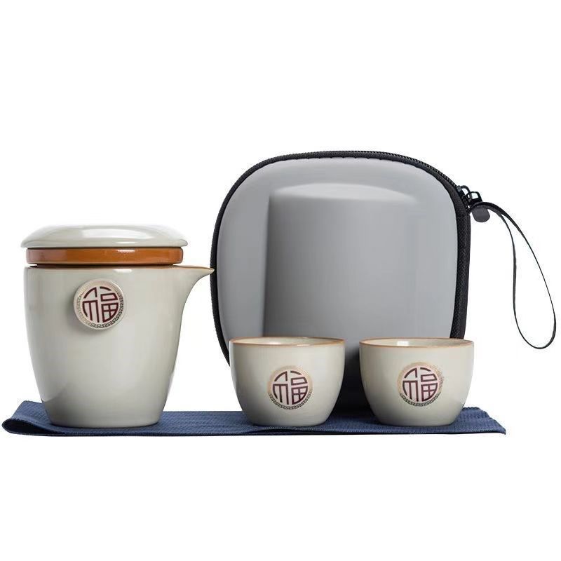 旅行茶具功夫套装便携o汝窑陶瓷快客杯一壶二杯露营户外泡茶器茶,餐饮具,旅行茶具,淘宝优惠券,粉丝福利购,淘宝优惠卷