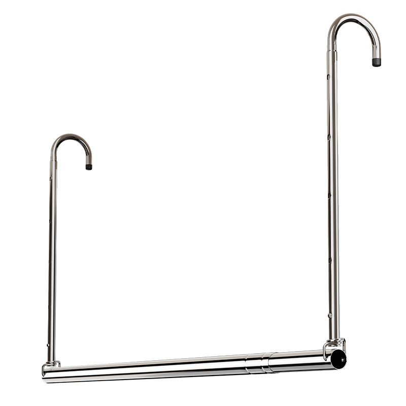 晾衣架家用阳台伸缩可折叠吊x杆升降悬挂式不锈钢免打孔晒被子神