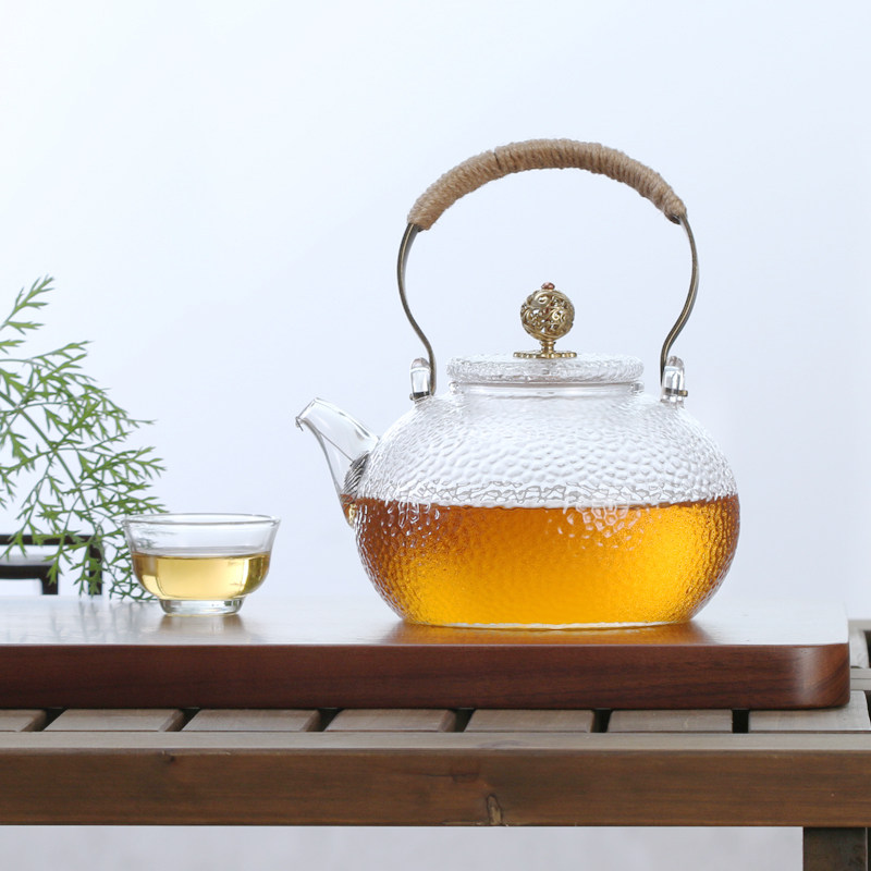 锤纹耐热提梁玻璃壶电陶炉烧水煮D茶壶直火加热烧水壶泡茶水茶具
