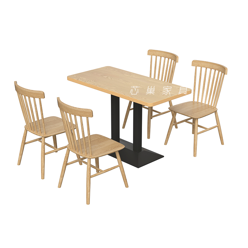 实木小方凳面馆凉皮麻辣烫寿司水饺汉堡店奶茶早餐厅X饭店桌椅组