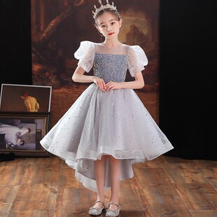 女孩主持人高端大码时尚生日小礼裙走秀公主裙花童钢琴艺考演出服