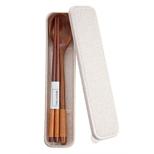MOLA.Twine.筷勺套装便携式外带木质勺子筷子家用餐具盒丨缠木