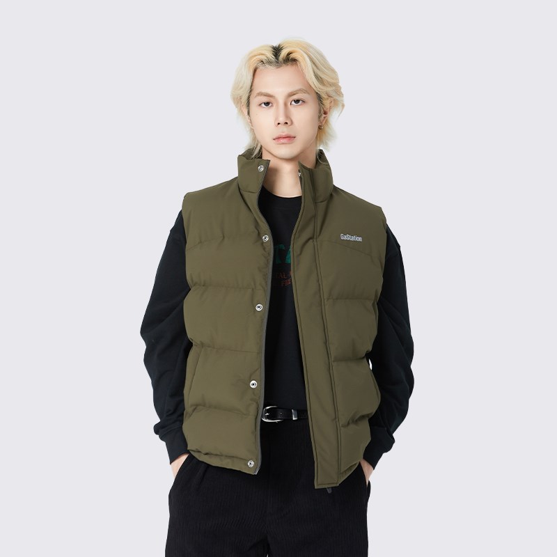 Gastation马甲棉服秋冬新款休闲棉衣加厚马甲工装外套男夹克背心
