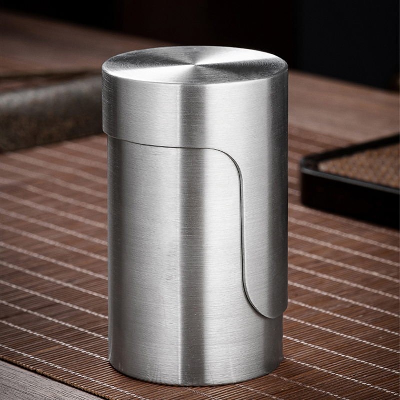 茶则一体纯锡茶叶罐小号便携锡罐密封小茶盒精品锡器茶罐免费刻字