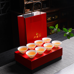 羊脂玉瓷斗笠杯家用白瓷品茗杯茶杯功夫小茶碗茶具定制 精致礼盒装