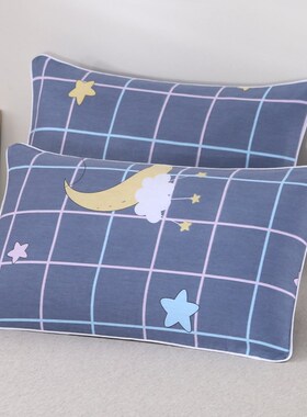 家用儿童全棉枕头套3050学生宿舍40x60拉链48x74cm一对装纯棉枕套