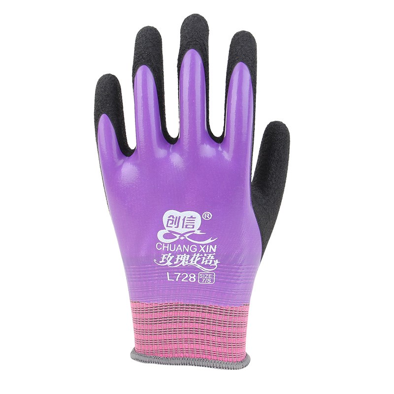 创信L728耐磨手套单只左右手防滑捡龙虾杀鱼赶海园艺全胶防水手套