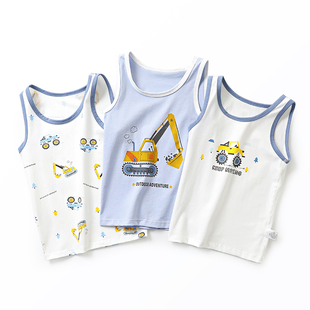 无骨纯棉儿童背心男童春秋内穿宝宝夏上衣无袖 小孩打底内衣小背心