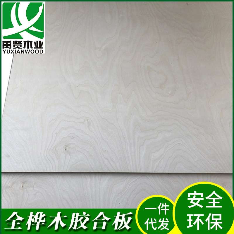 本厂热销实木全桦木海洋板多层胶合板 18mm 桦木纹理美观实木多板