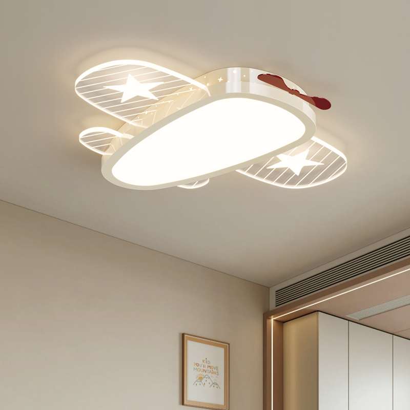 儿童房灯男孩卧室房间吸顶灯现代简约创意卡通奶油风护眼飞机灯