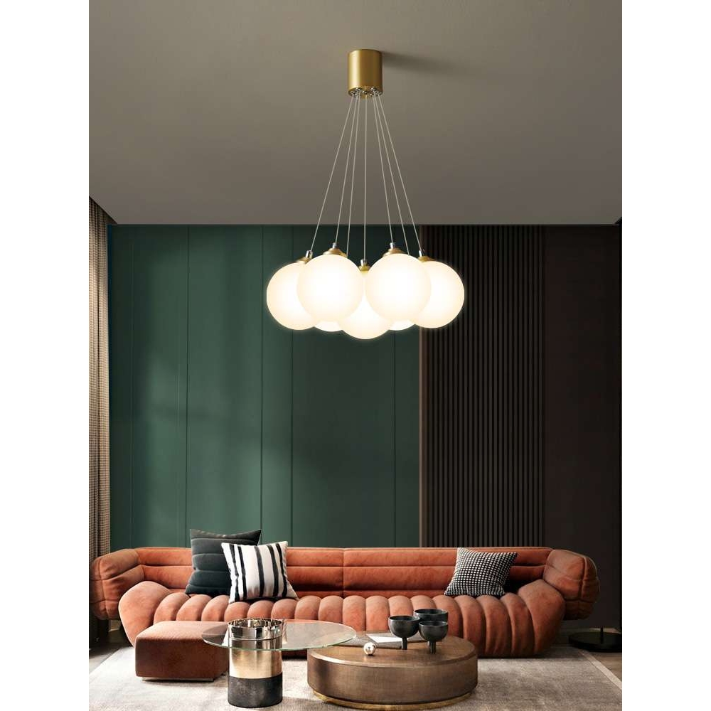 儿童房吊灯全铜轻奢餐厅网红气球泡泡灯具北欧个性创意魔豆卧室灯