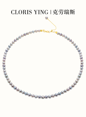 CLORIS YING巴洛克海水珍珠项链女灰色高级感轻奢颈链秋冬毛衣链