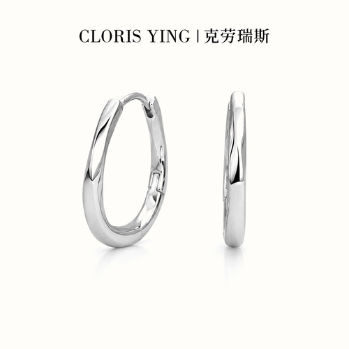光面简约高级素圈通勤925银耳环