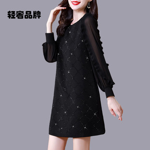 朗姿约定连衣裙子女士装春秋冬季2026年新款小个子大码时尚中长裙