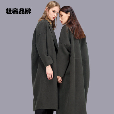 朗姿约定2025秋季新款双面羊绒大衣女中长款羊毛呢外套赫本风茧型