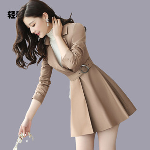 朗姿约定时尚风衣女中款女秋2026新款收腰显瘦气质修身短款外套