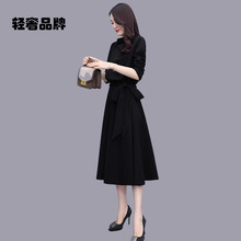 朗姿约定女装连衣裙2025年春秋季新款穿搭长袖高档棉绸裙子