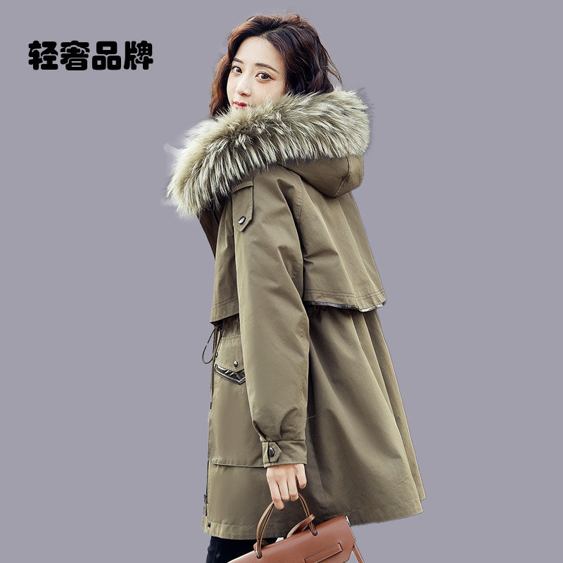 朗姿约定派克服女2026年新款可拆卸内胆獭兔毛皮草小个子外套