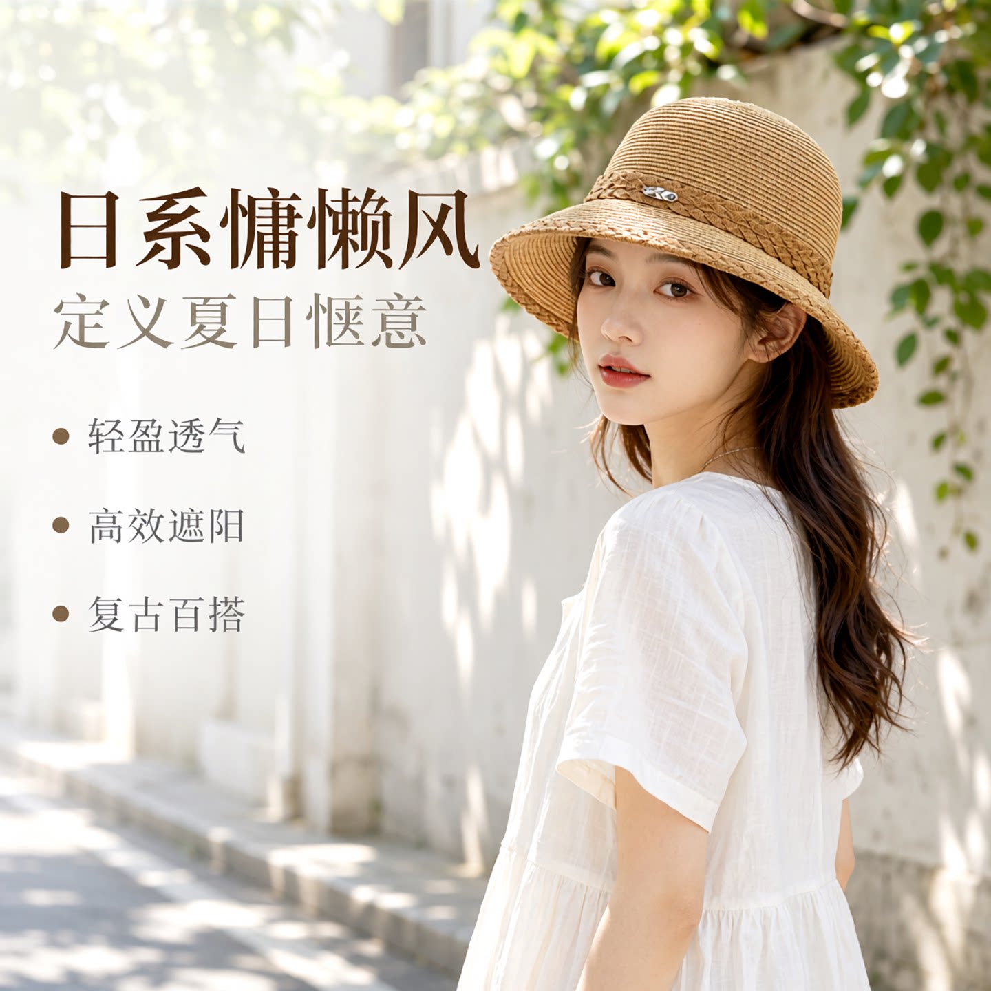 新款日系撞色麻花辫织带渔夫帽子女夏季休闲百搭复古遮阳度假草帽