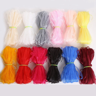 3mm透明雪纺纱缎绸带手工diy自制彩带编帽丝带耳饰发饰品材料配件