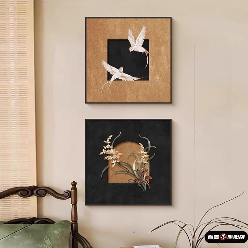 速发复古艺术客厅墙面装饰画法式卧室书房摆台画方形壁画玄关挂画图片