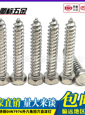 304不锈钢DIN7976外六角凹穴自攻钉ST3.9ST4.2ST4.8ST5.5ST6.3