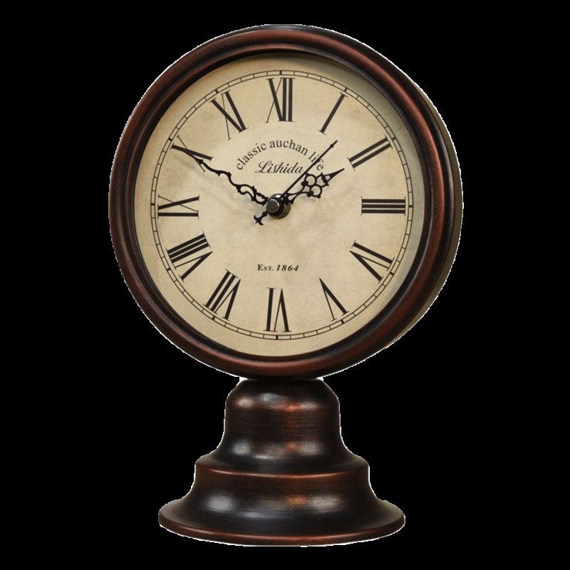 美式客厅复古台钟欧式仿古怀旧静音座钟桌面钟摆件创意怀表时钟表