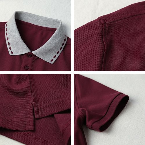 儿童POLO衫长袖白色浅蓝色中小学生校服套装男童女童枣红短袖T恤