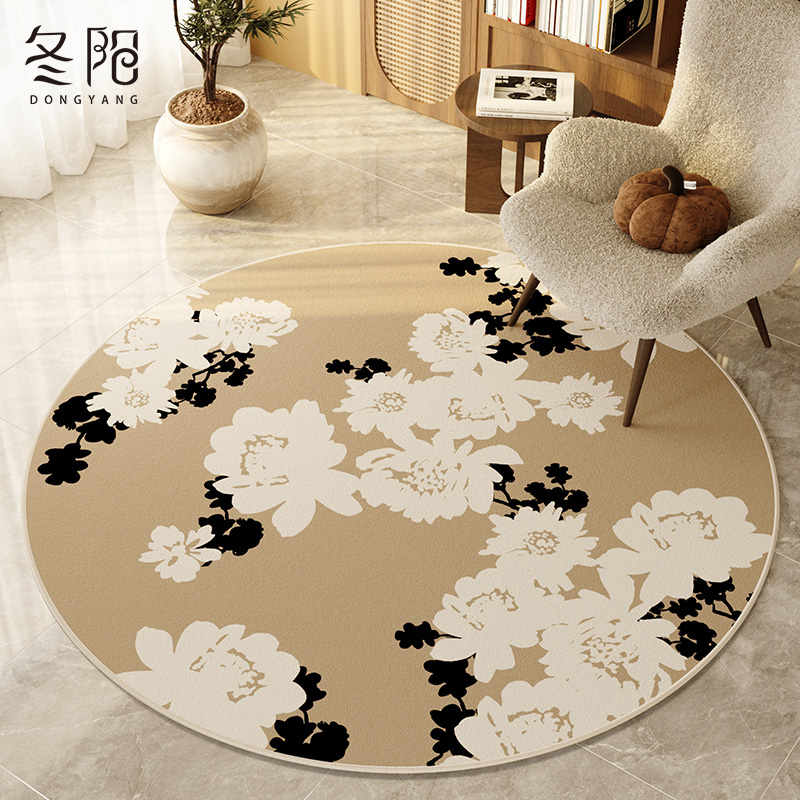 圆形地毯高级感客厅沙发茶几毯免洗可擦卧室电脑椅化妆台转椅地垫
