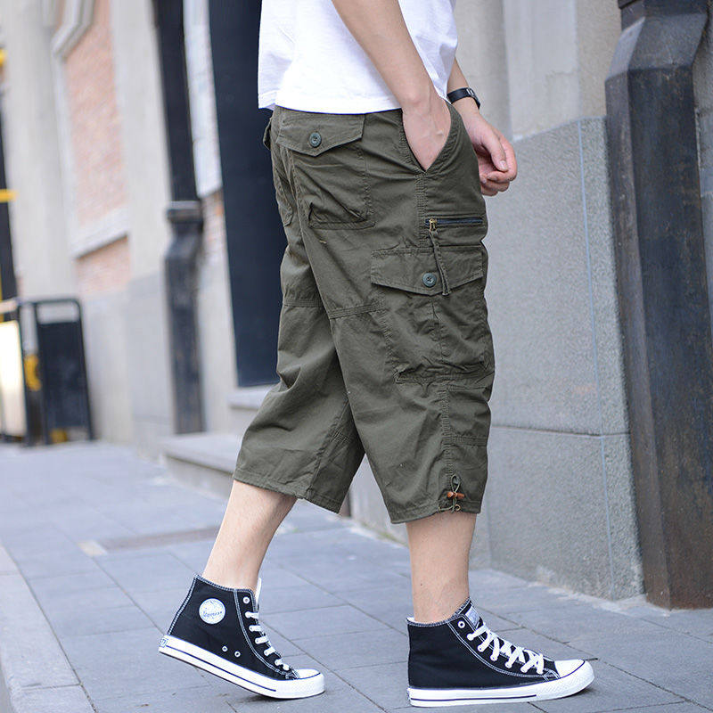 夏季七分裤男士纯棉薄款外穿中青年中裤衩宽松大码工装休闲短裤子,男装,休闲裤,淘宝优惠券,粉丝福利购,淘宝优惠卷