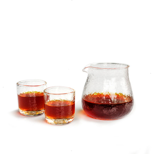 泰摩 日式锤目咖啡品杯 耐热玻璃锤纹分享壶 手冲套装公道杯茶杯