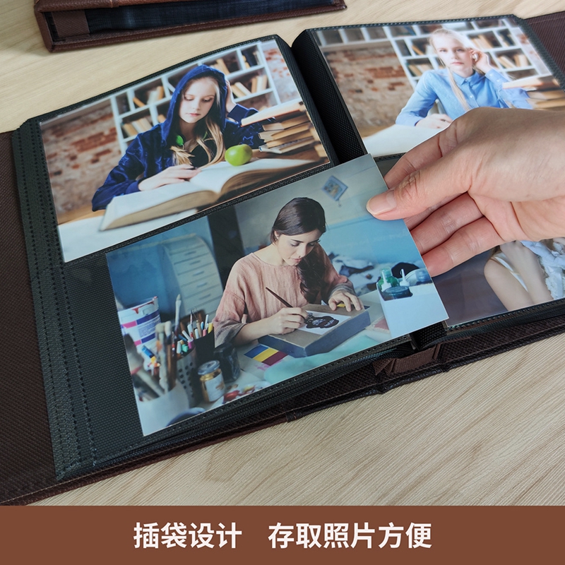 高档皮面商务相册精致小本6寸160张插页公司政府用影集家庭纪念册