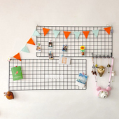 铁艺网格照片墙装 娃娃墙格子卧室 饰挂墙置物架宿舍挂墙创意挂壁式