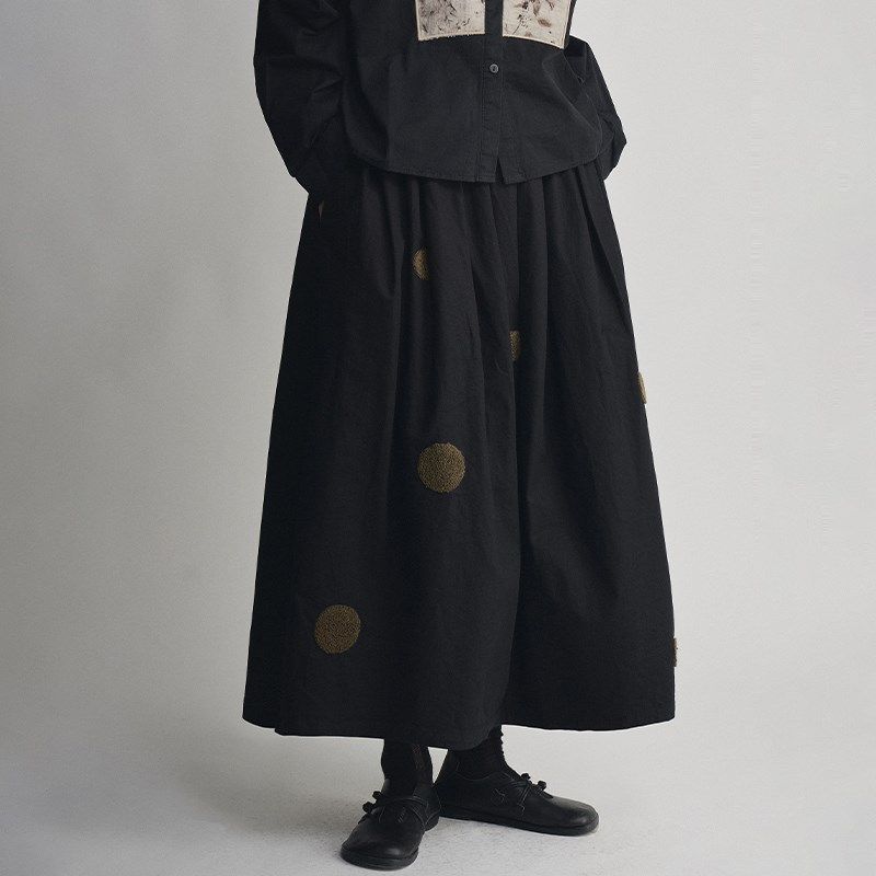 陆与山屿植绒波点小众撞色百褶半身裙小个子秋冬a字黑色高腰裙子,女装/女士精品,半身裙,淘宝优惠券,粉丝福利购,淘宝优惠卷