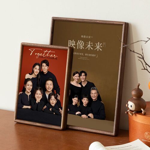 全家福实木高级感相框洗婚纱照片做成摆台装裱画挂墙定制diy打印