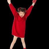 影楼女童主题服 红色毛衣圣诞新年大女孩拍照服装 新款 儿童摄影服装