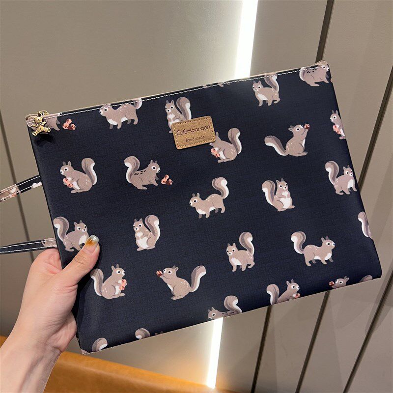 韩国卡通防水A4文件包大容量学生拉链资料袋产检孕检档案包收纳包