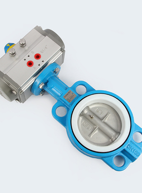 D671F气动对夹四氟蝶阀衬四氟耐酸碱耐腐蚀蝶阀DN50  80 100 125