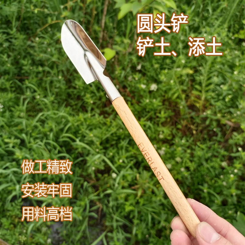 速发小尖铲子花铲松土耙子多肉兄啊花盆用家用养花工具台不锈钢精