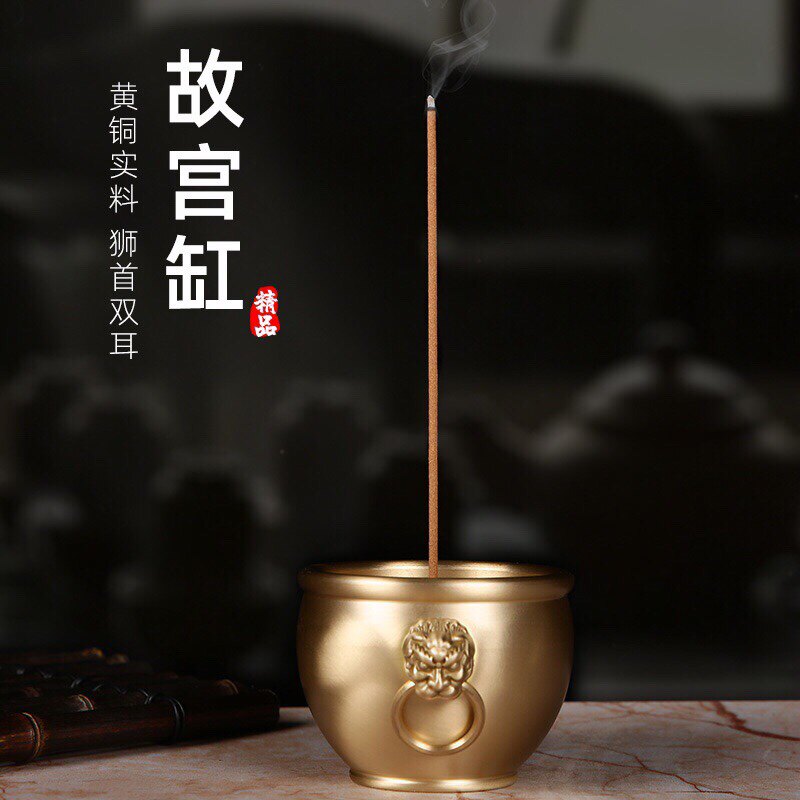 速发香炉纯薰炉用室内黄铜竹签香铜炉大明宣德炉摆件焚香线香家黄