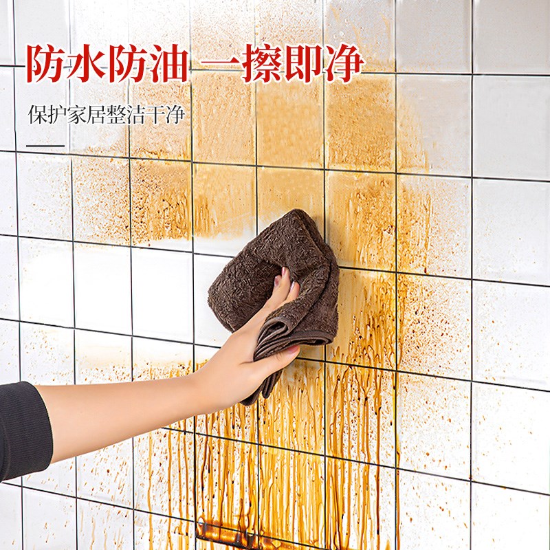 速发厨房台面防油贴纸自粘防火耐高温大理石灶墙面防水防潮墙贴墙