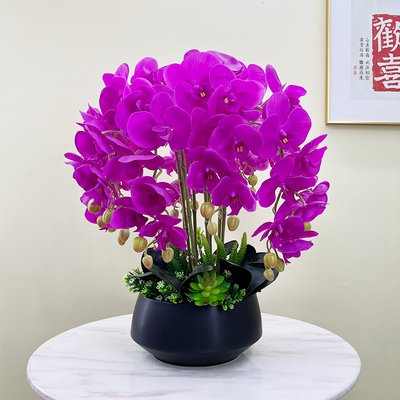 速发花件设花蝴蝶兰花绢花摆电装饰品家居客厅室内摆视柜假